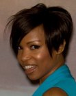 Elise Neal with very short hair