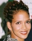 upstyle for short hair - Halle Berry
