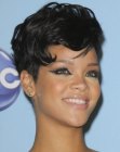 Very short black hairstyle - Rihanna
