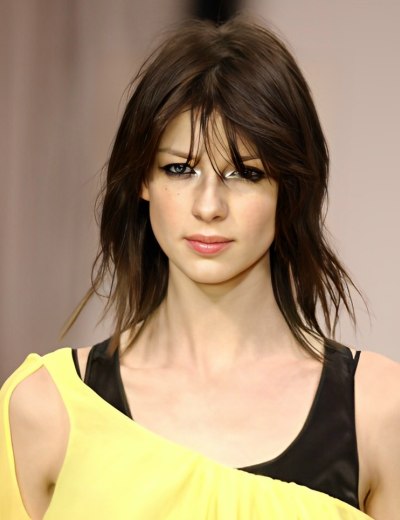 Long tousled hair with razor-cut ends