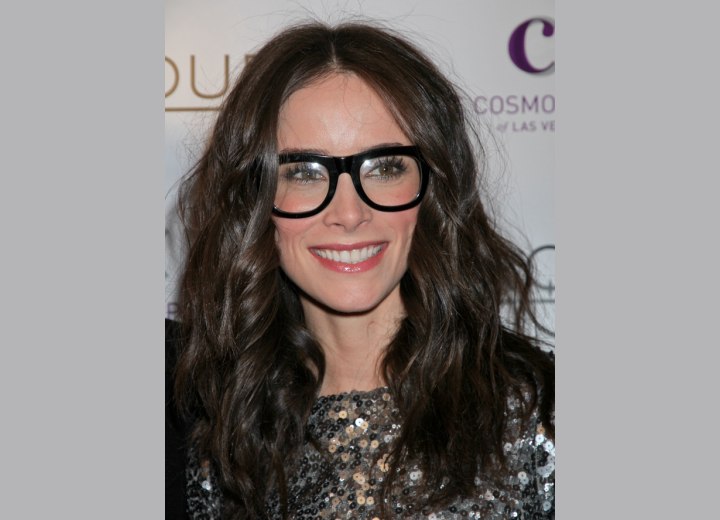 Abigail Spencer wearing glasses with a big frame