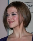 Adrianne Palicky with her hair cut in a tapered bob