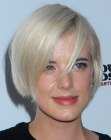Agyness Deyn sporting a short bob that barely covers the ears