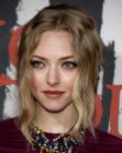 Amanda Seyfried with her hair styled for a fake angled bob
