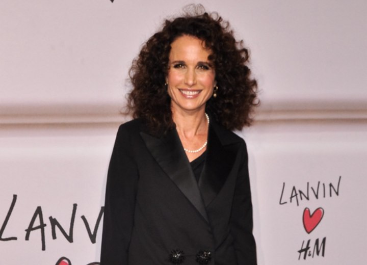 Andie MacDowell - Long hairstyle for naturally curly hair