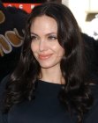 Angelina Jolie with long dark hair
