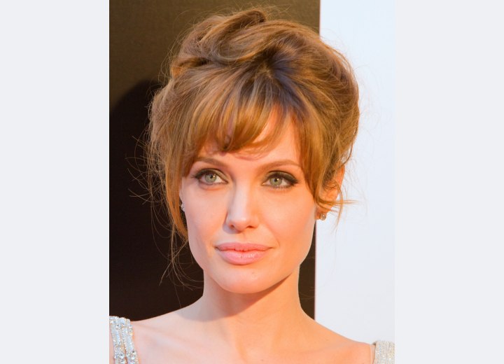 Angelina Jolie wearing her hair in an updo