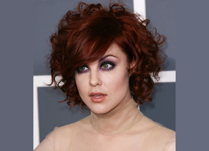 Anna Nalick with short and curly red hair