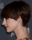 Anne Hathaway's hairstyle while growing out a pixie