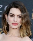 Anne Hathaway's ombré shoulder length bob with wavy styling