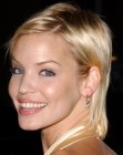 Ashley Scott's neck length hair with smooth styling