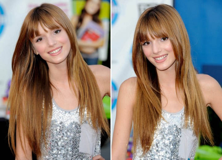 Previous Bella Thorne with long angled hair