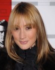 Bree Turner's smooth shoulder length hair with transparent bangs