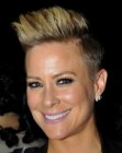 Brittany Daniel with very short hair