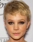 Carey Mulligan's pixie with her hair cut over the ears
