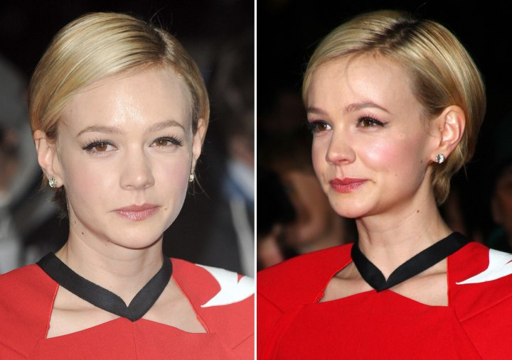 Carey Mulligan's simple short cropped hairstyle