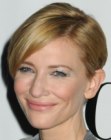 Cate Blanchett's short hairstyle with a side part