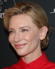 Cate Blanchett wearing her hair up in a bun