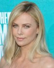 Charlize Theron with long sany blonde hair