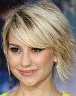 Chelsea Kane's bob with hair ends that are flipping up