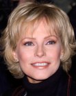 Cheryl Ladd wearing her hair short and with eyebrow-length bangs