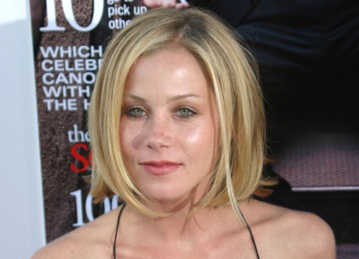 Christina Applegate - One length bob hairstyle with the front ends styled inward