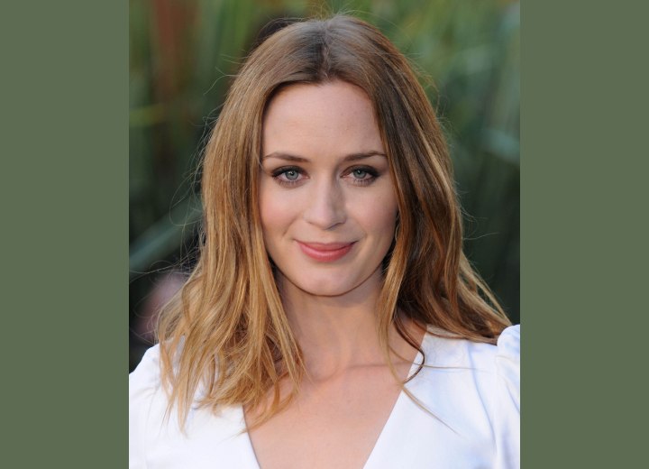 Emily Blunt's easy going long hairstyle