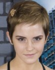 Emma Watson with her hair cut short
