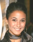 Emmanuelle Chriqui with all hair pulled up and away from her face