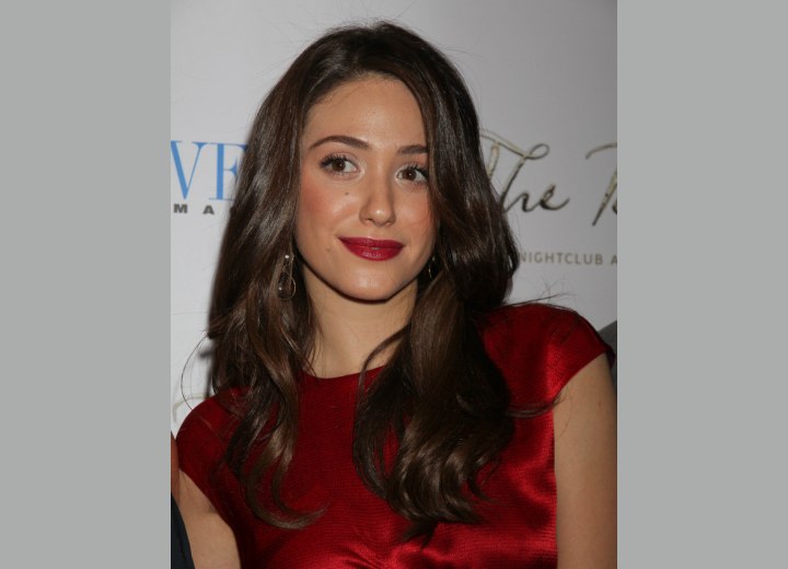 Emmy Rossum - Long hairstyle with large curls