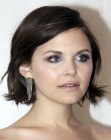 Ginnifer Goodwin's neck-length haircut with messy styling