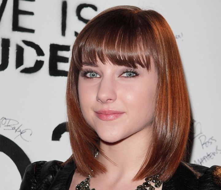 Haley Ramm - Bob that covers the neckline for a heart shaped face
