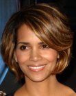 Halle Berry rocking a short bob with a shorter nape section