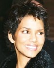 Halle Berry with very short hair and styling for shine