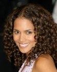 Halle Berry wearing her hair long with spiral curls