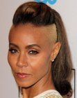 Jada Pinkett Smith's high ponytail and shaved sides of her head