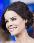 Jaimie Alexander's short bob hairstyle with wavy styling