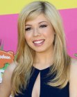 Jennette McCurdy's long hairstyle with soft chiseled layers