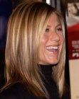 Jennifer Aniston's long tapered hairstyle