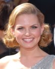 Jennifer Morrison wearing her hair up and styled into curls and waves