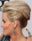 Jenny McCarthy's elegant updo with a pompadour type finish