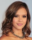 Jessica Alba's shoulder length hair with layers and curls