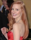 Jessica Chastain with long middle of the back red hair