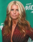 Jessica Simpson wearing very long foiled hair