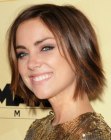 Jessica Stroup's short halfway the neck hairstyle with layers
