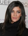 Jessica Szohr's long dark hair with angled sides