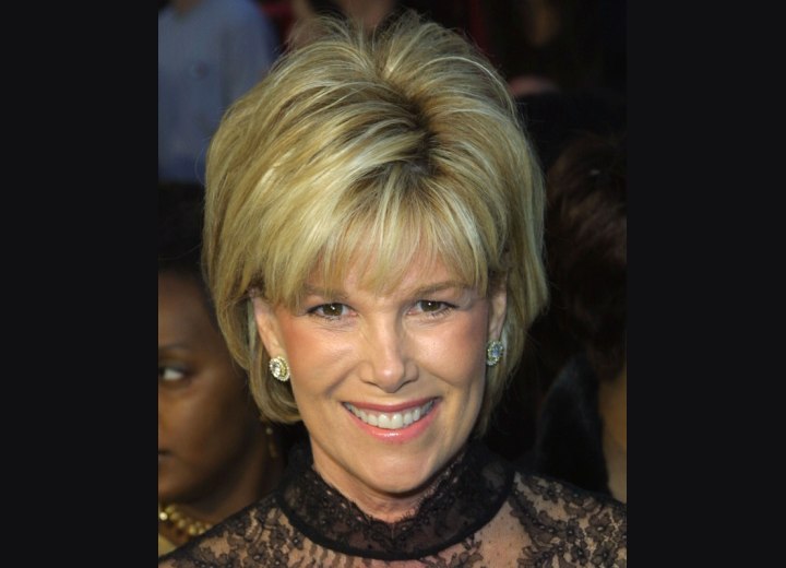 Joan Lunden with her short hair in an easy style