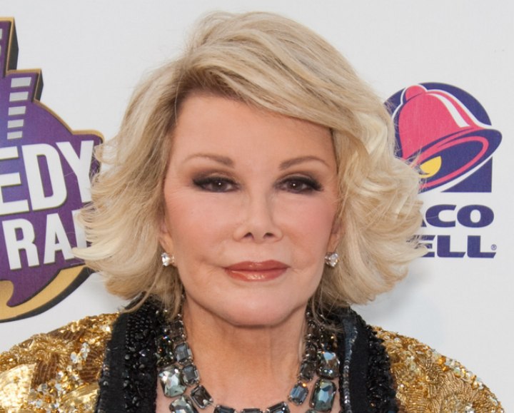 Joan Rivers feathered blonde hair