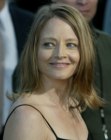 Jodie Foster wearing casual shoulder length hair with textured ends