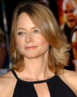Jodie Foster wearing her hair in a medium length tapered style